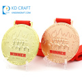 Fabricant de médailles en ligne médaillons en métal personnalisés logo plaqué cuivre or 3d marathon course course médaille de sport pour vainqueur